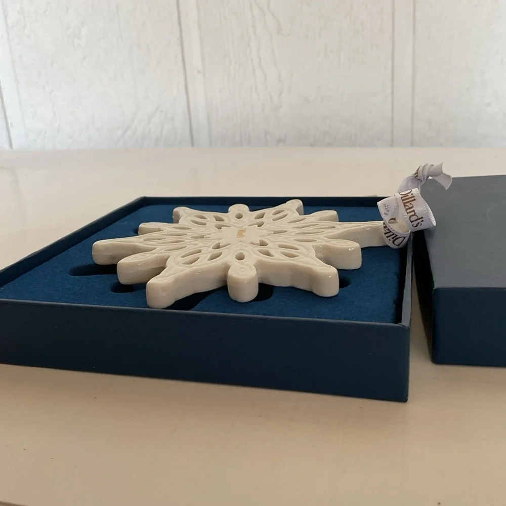 Dillards Collectible Porcelain Snowflake Ornament NWT